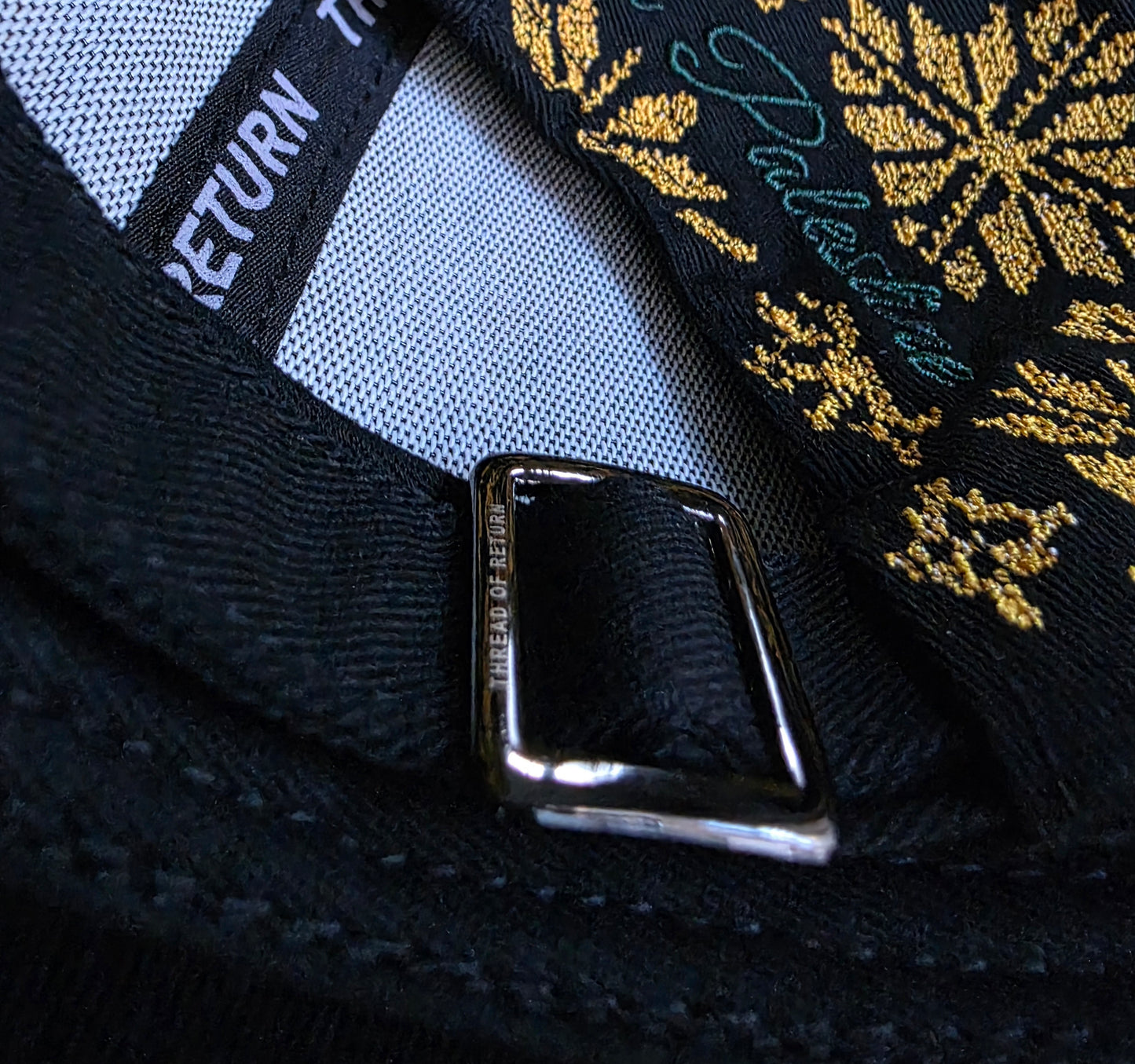 UNBREAKABLE GAZA Black & Gold full Tatreez embroidery cap