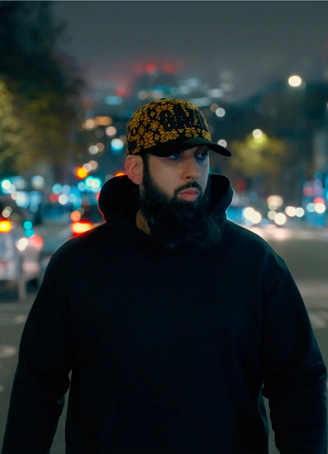 UNBREAKABLE GAZA Black & Gold full Tatreez embroidery cap
